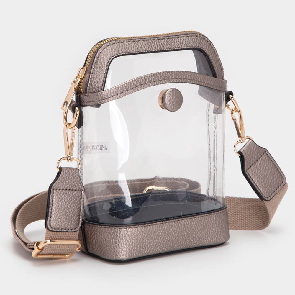 Clear Crossbody Bag: Silver