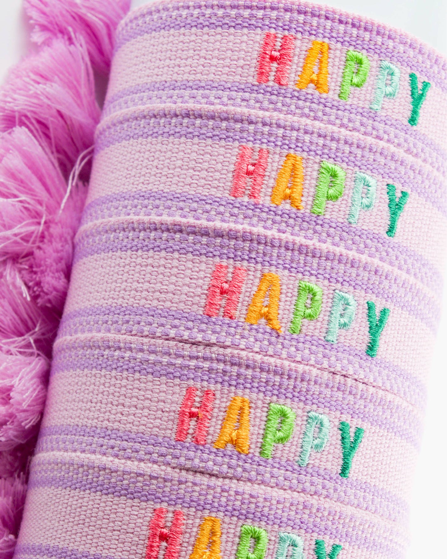 Cleary Lane - Colorful Embroidered Bracelets: Hot Pink | Be Kind