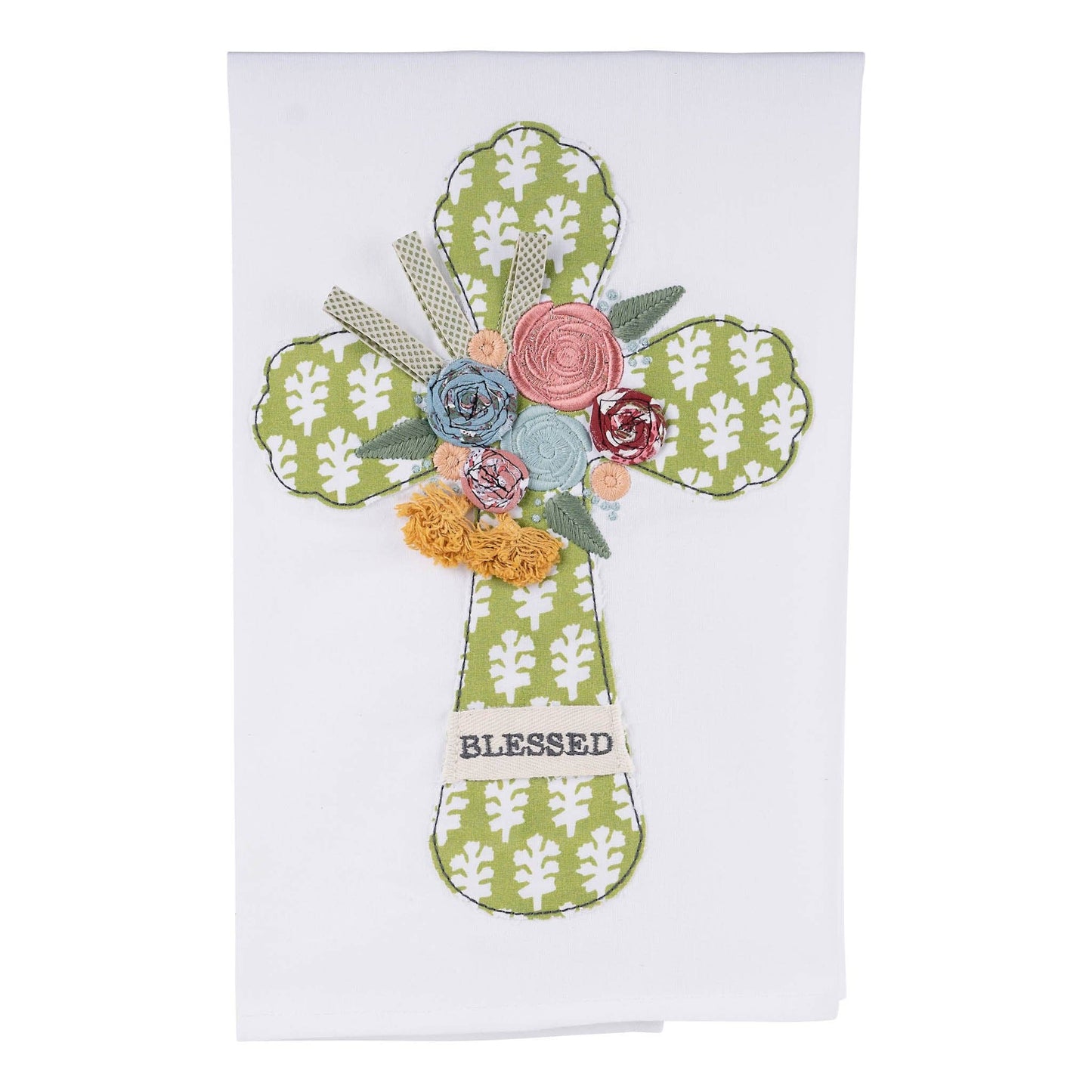Glory Haus - Flower Blessed Cross Easter Tea Towel