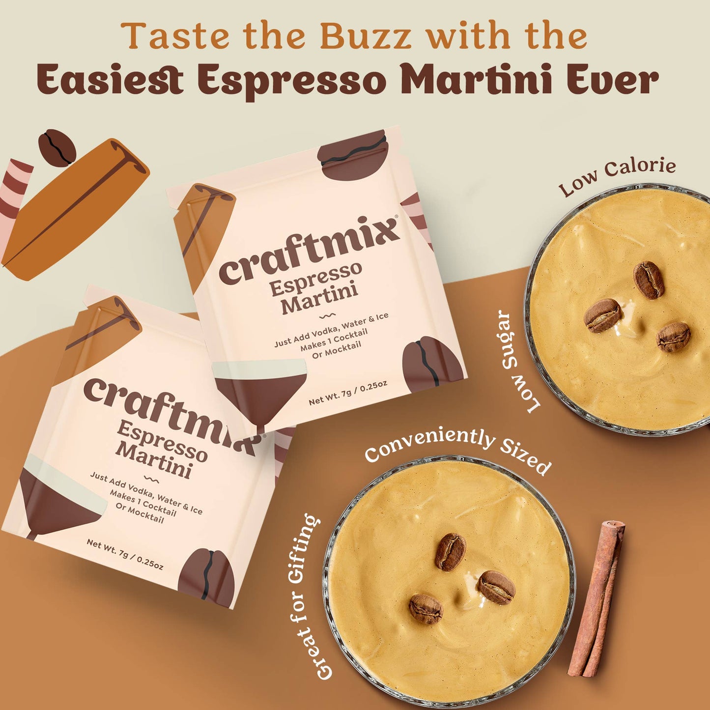 Craftmix - Espresso Martini Cocktail / Mocktail Mixer -