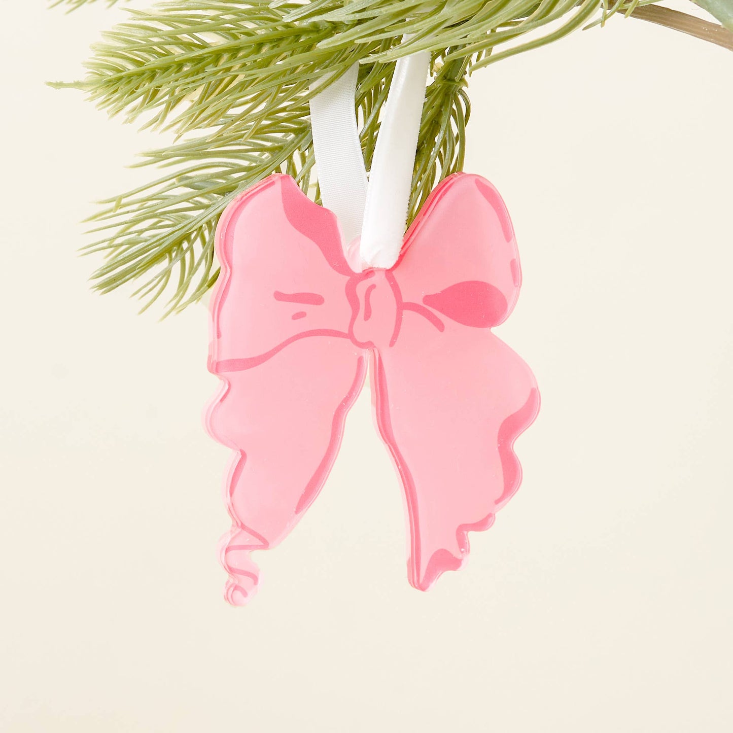 The Darling Effect - Holiday Tree Ornament-Pink Bow Shape
