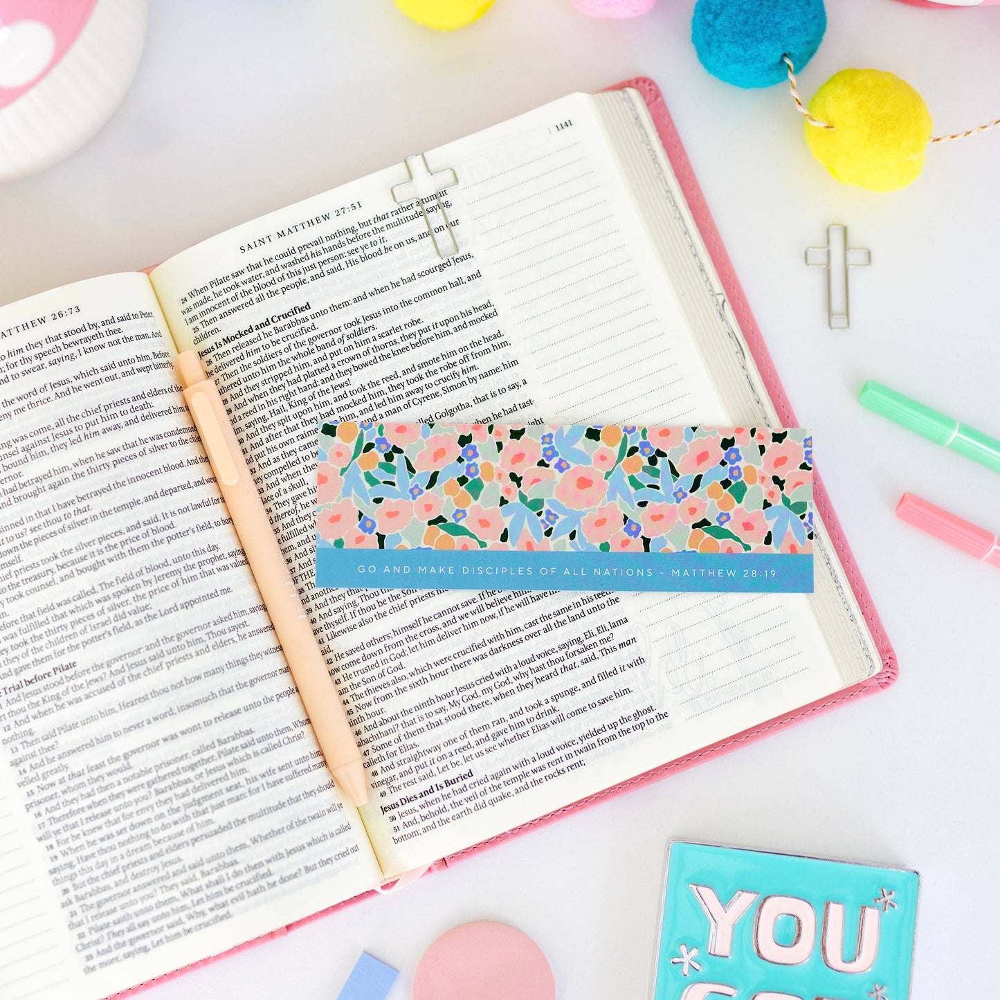 Ryan & Rose - Bookmark + Cross Paper Clips: Bookmark + Cross Paper Clips
