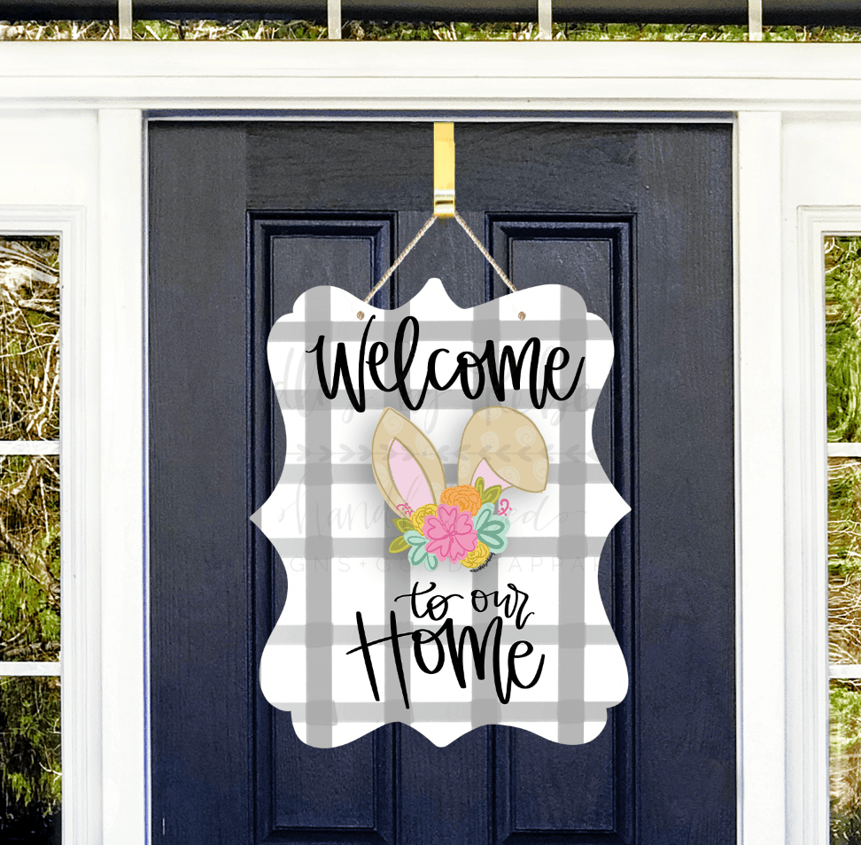 Doodles By Rebekah - Interchangeable Door Hangers for Attachments!: Quatrefoil (Gray Stripes)