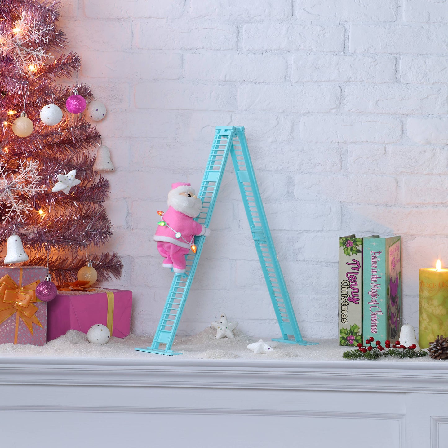 Mini Climber - Pastel White Santa