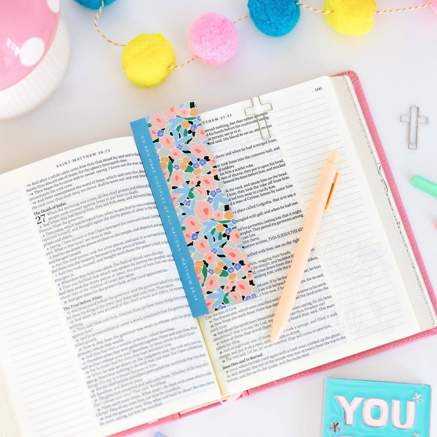 Ryan & Rose - Bookmark + Cross Paper Clips: Bookmark + Cross Paper Clips