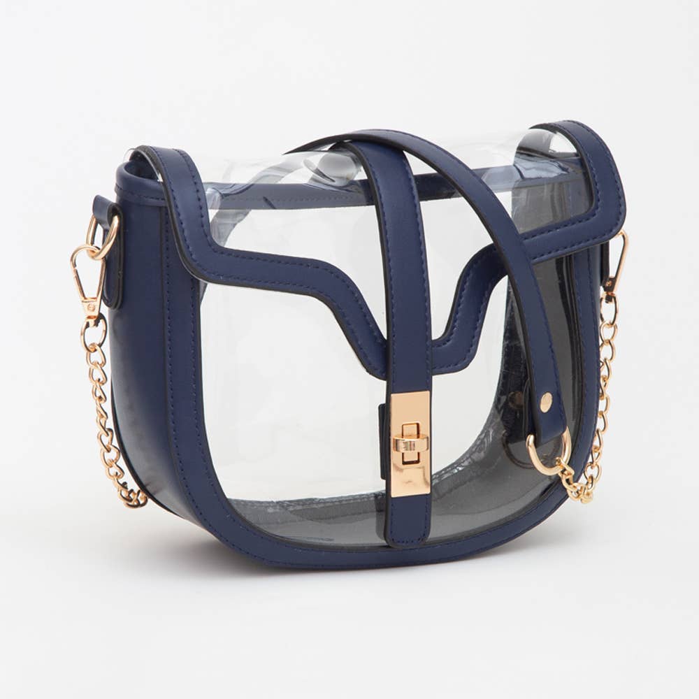 Clear Transparent Saddle Bag: Red