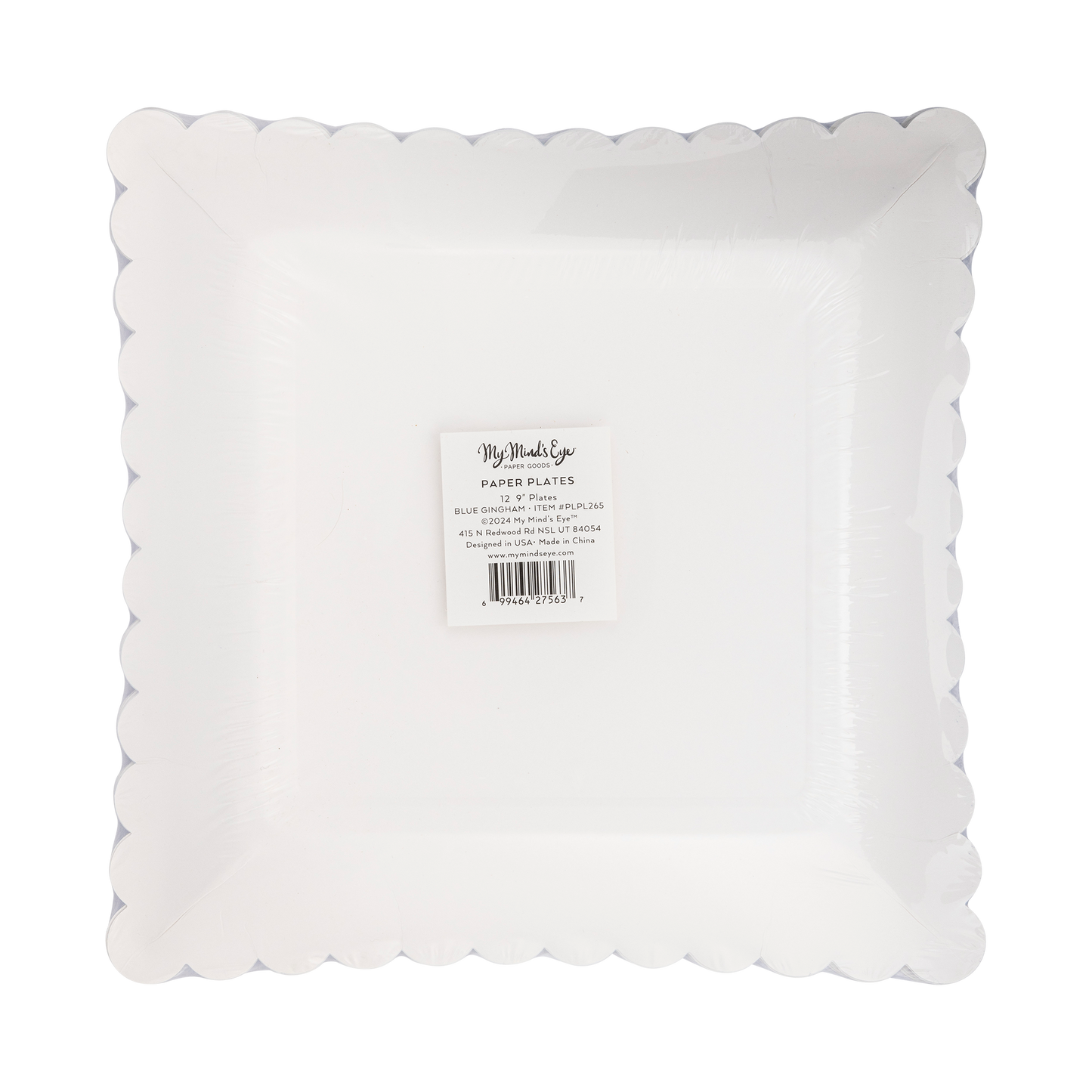 My Mind’s Eye - PLPL265 - Blue Gingham Paper Plate