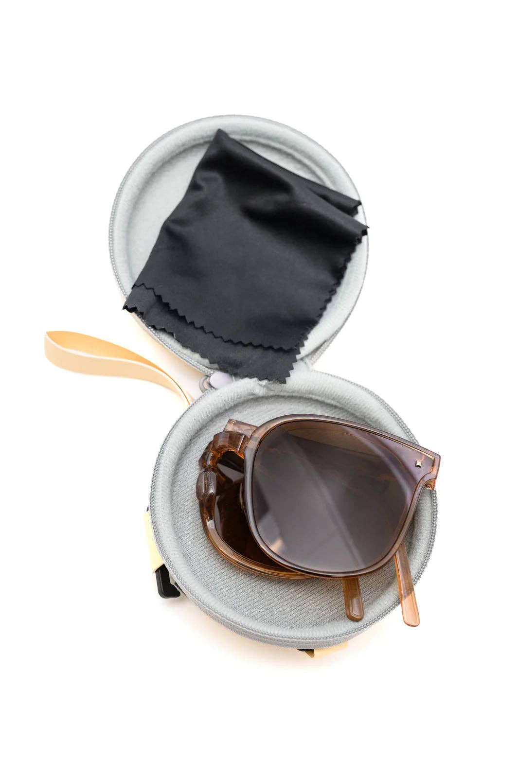 Collapsible Girlfriend Sunnies & Case in Champagne: OS