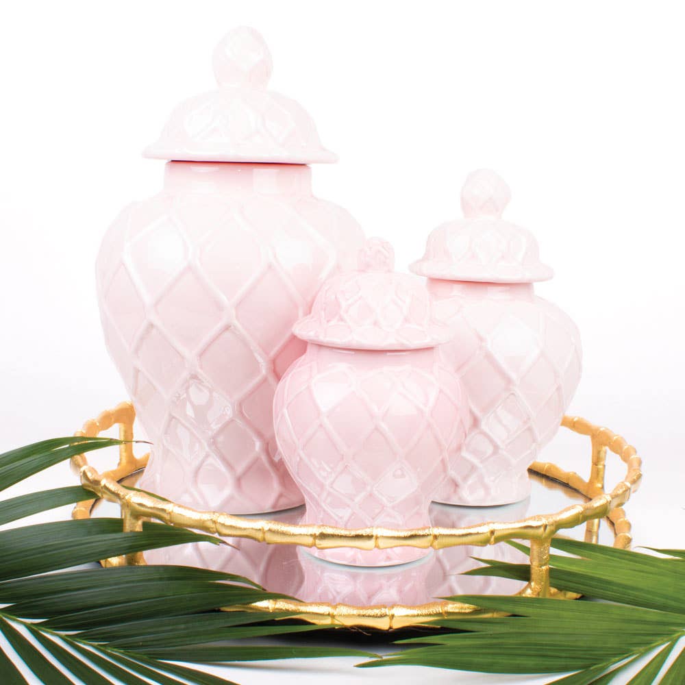 8 Oak Lane - Pink Textured Ginger Jar - Small