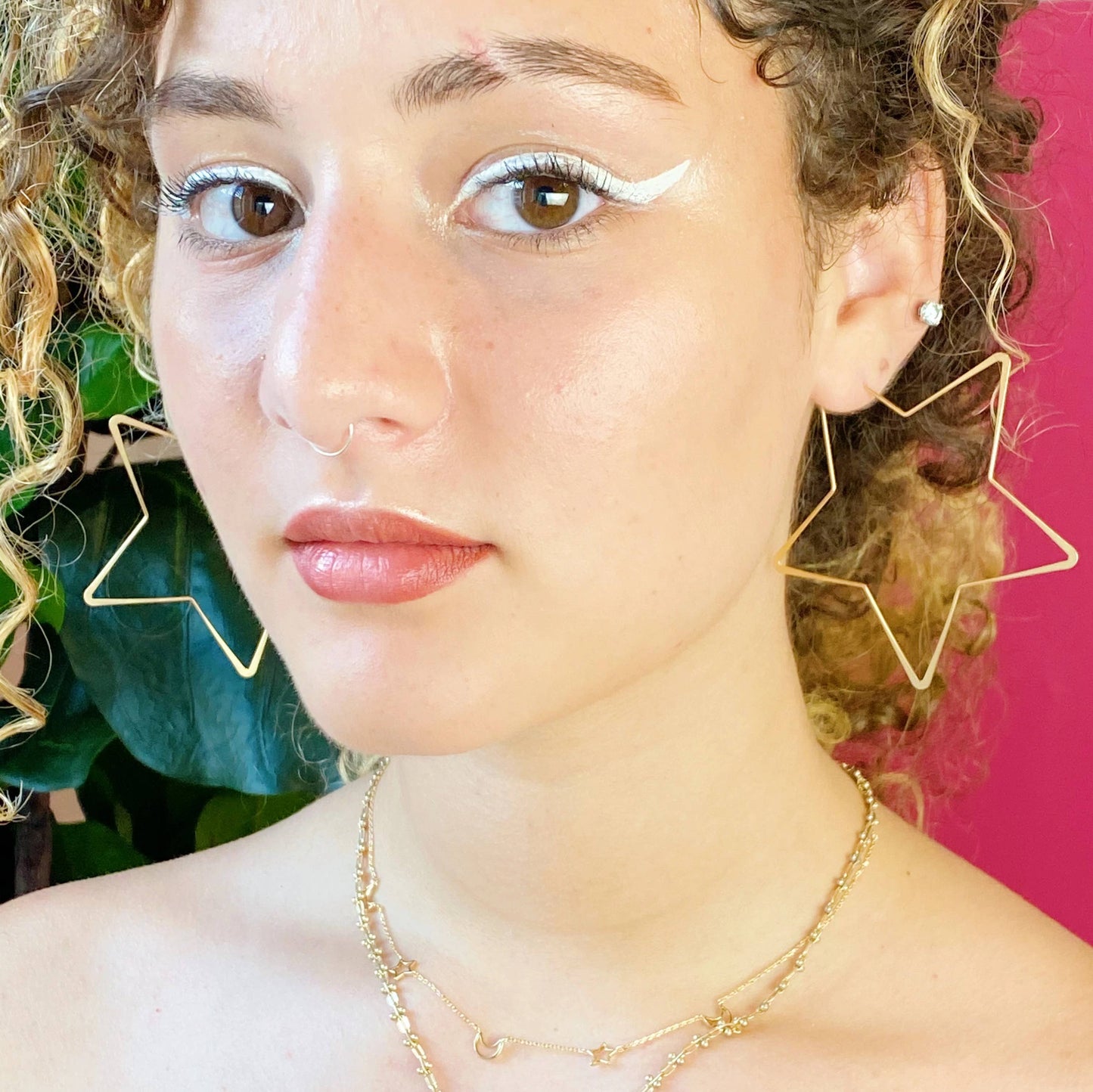 Ellison+Young - Twinkling Star Hoop Earrings