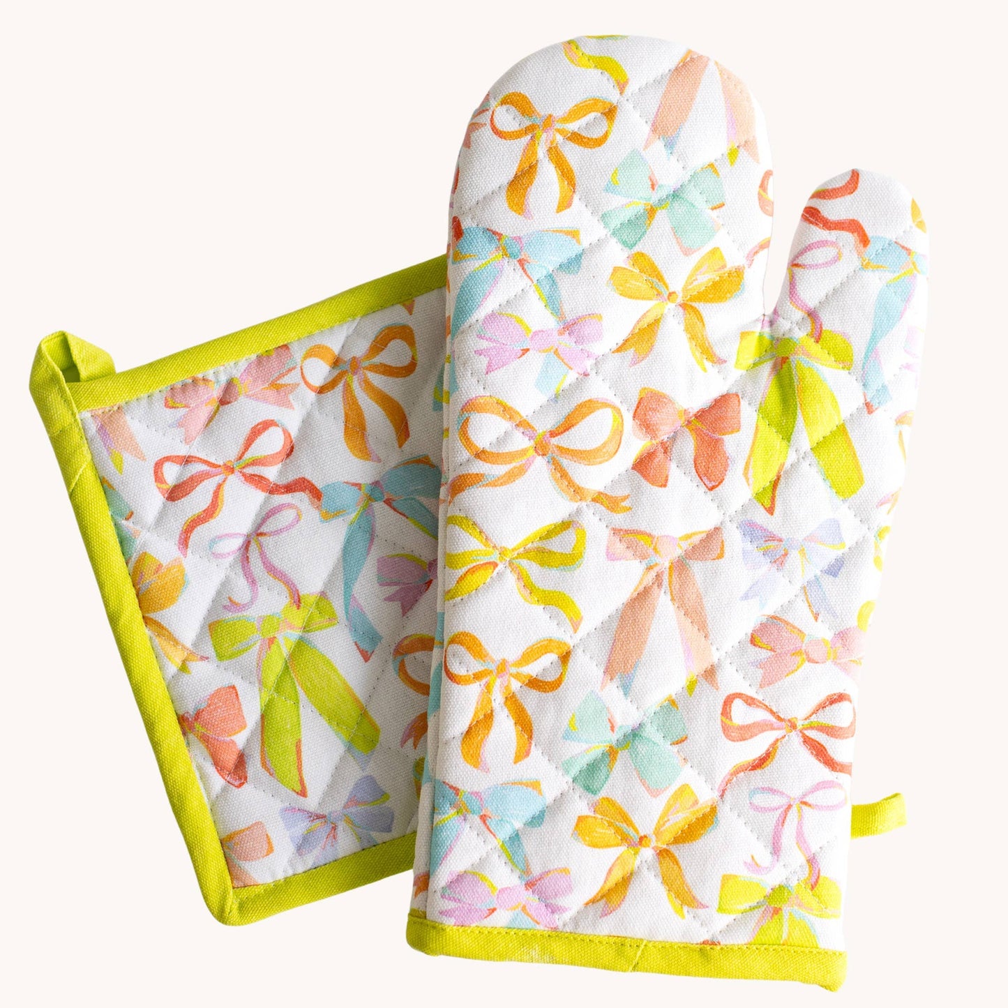 Elyse Breanne Design - Rainbow Bows Oven Mitt + Pot Holder