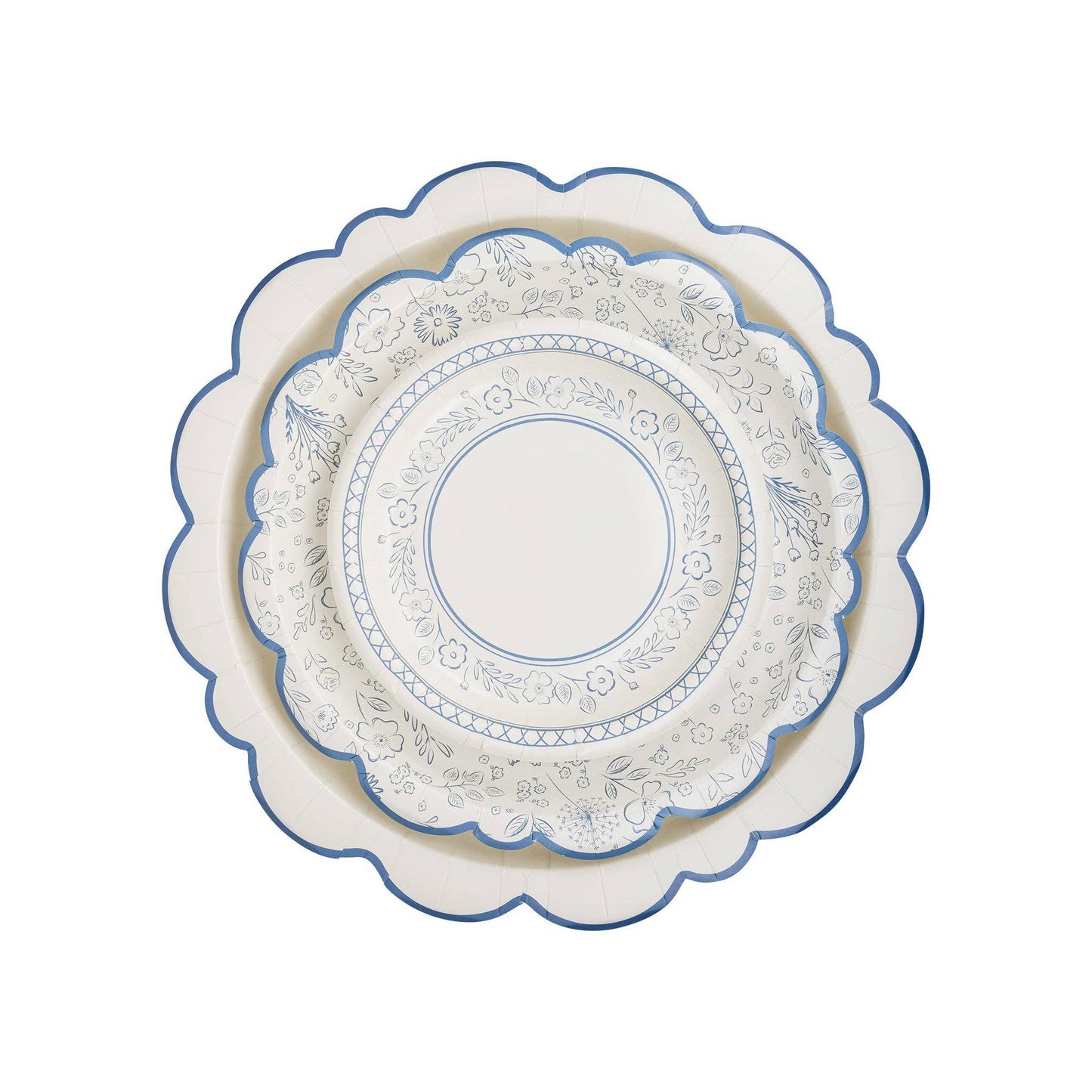 My Mind’s Eye - PEM1042 - Pembroke Cream with Blue Edge 12" Paper Plate