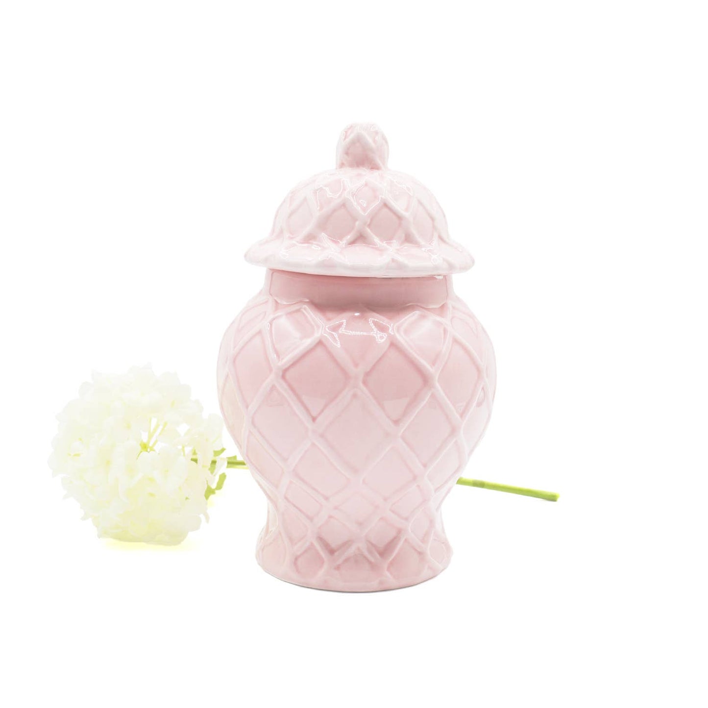 8 Oak Lane - Pink Textured Ginger Jar - Small