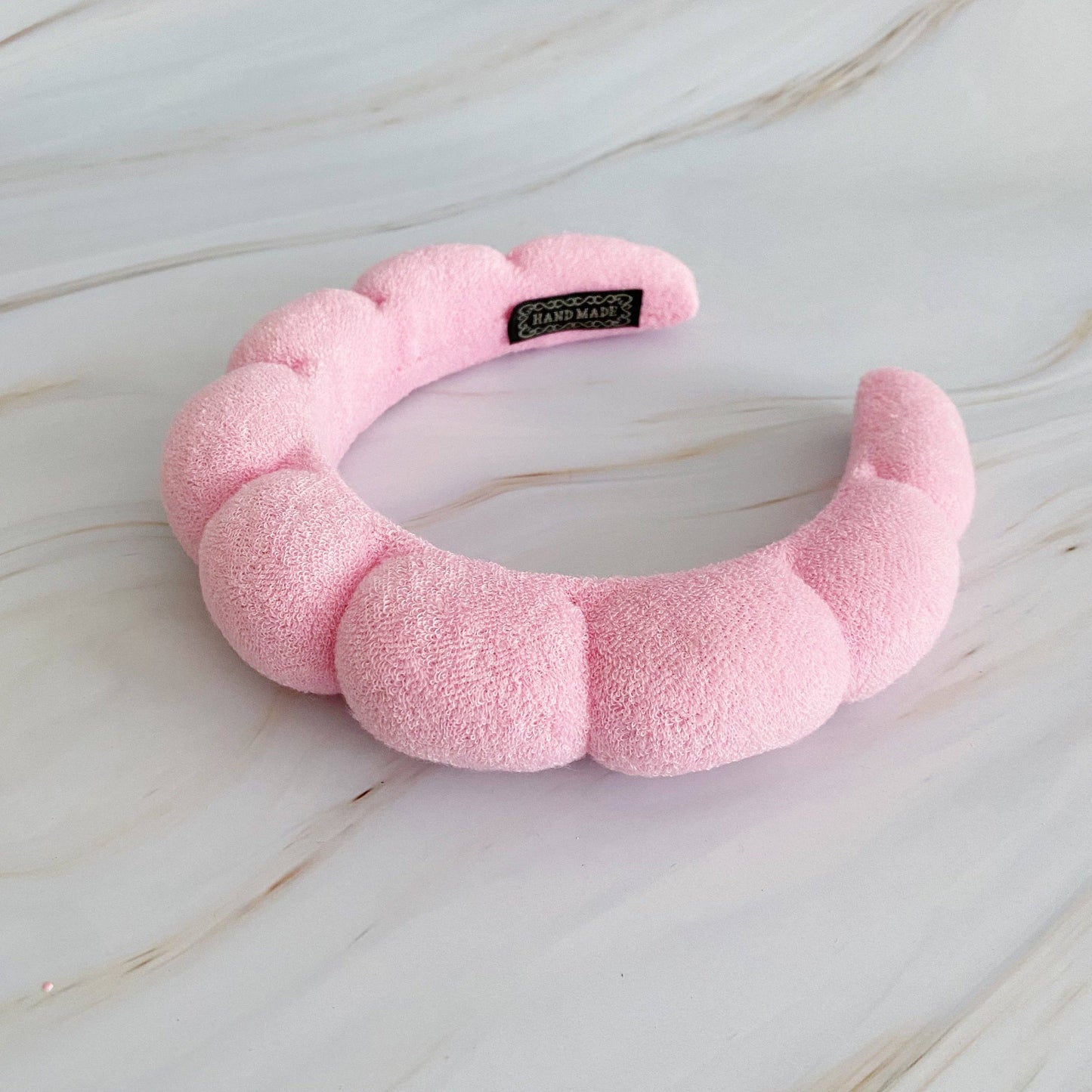 Terry Puffy Soft Headband: White