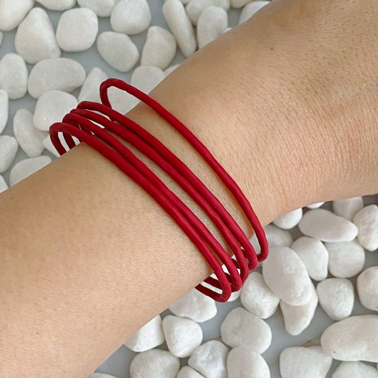 Ellison+Young - Color Of Your Game Slim Bangle Set Of 5: Red