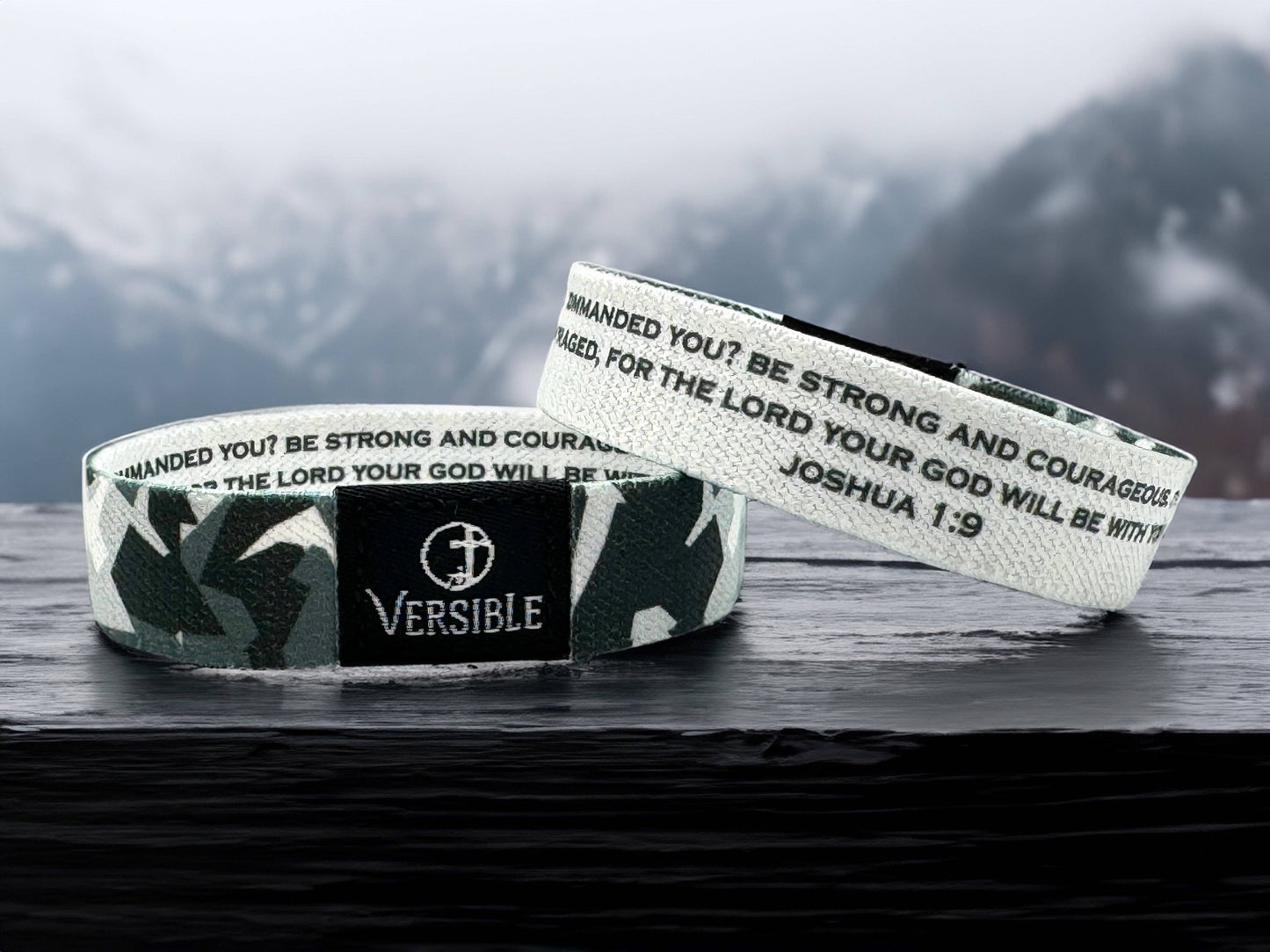 Versible - Stone Camo / Joshua 1:9 Wristband: Large