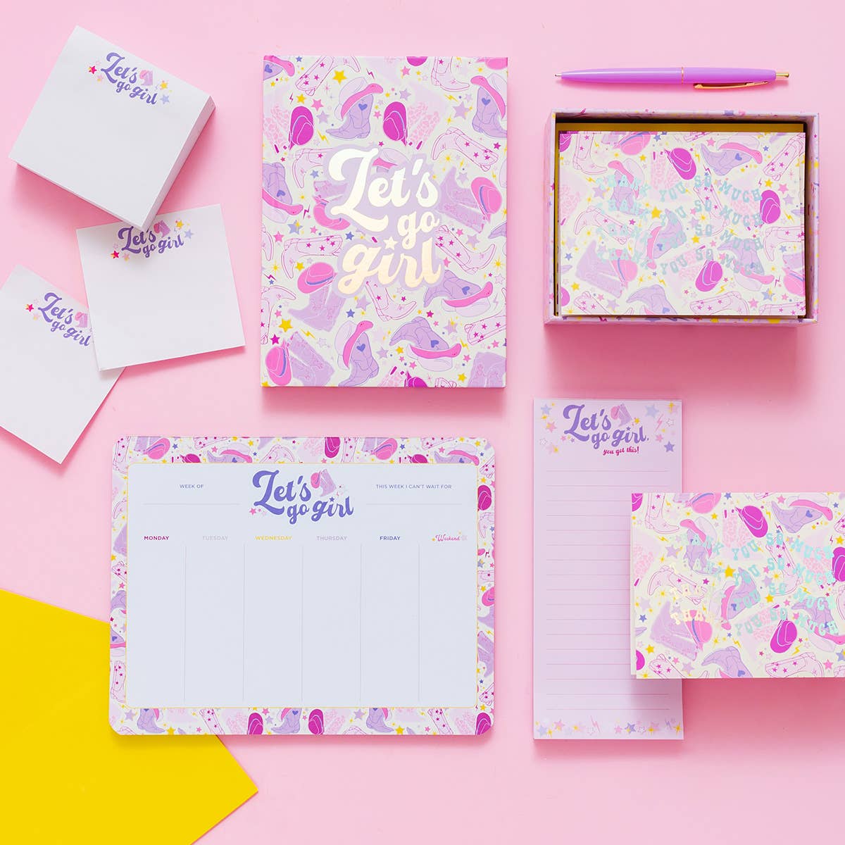 Taylor Elliott Designs - Sticky Notes Pad - Let's Go Girl