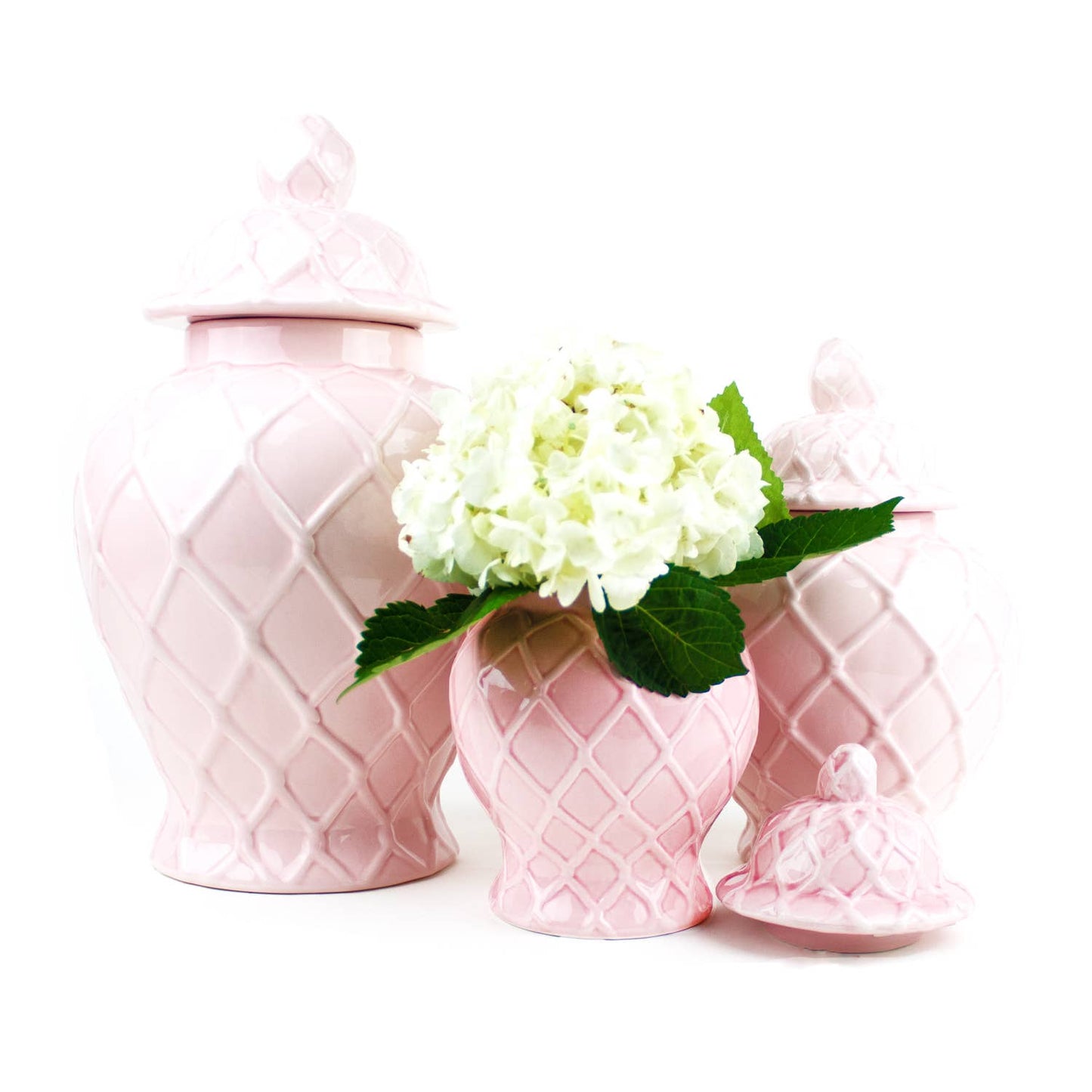 8 Oak Lane - Pink Textured Ginger Jar - Small