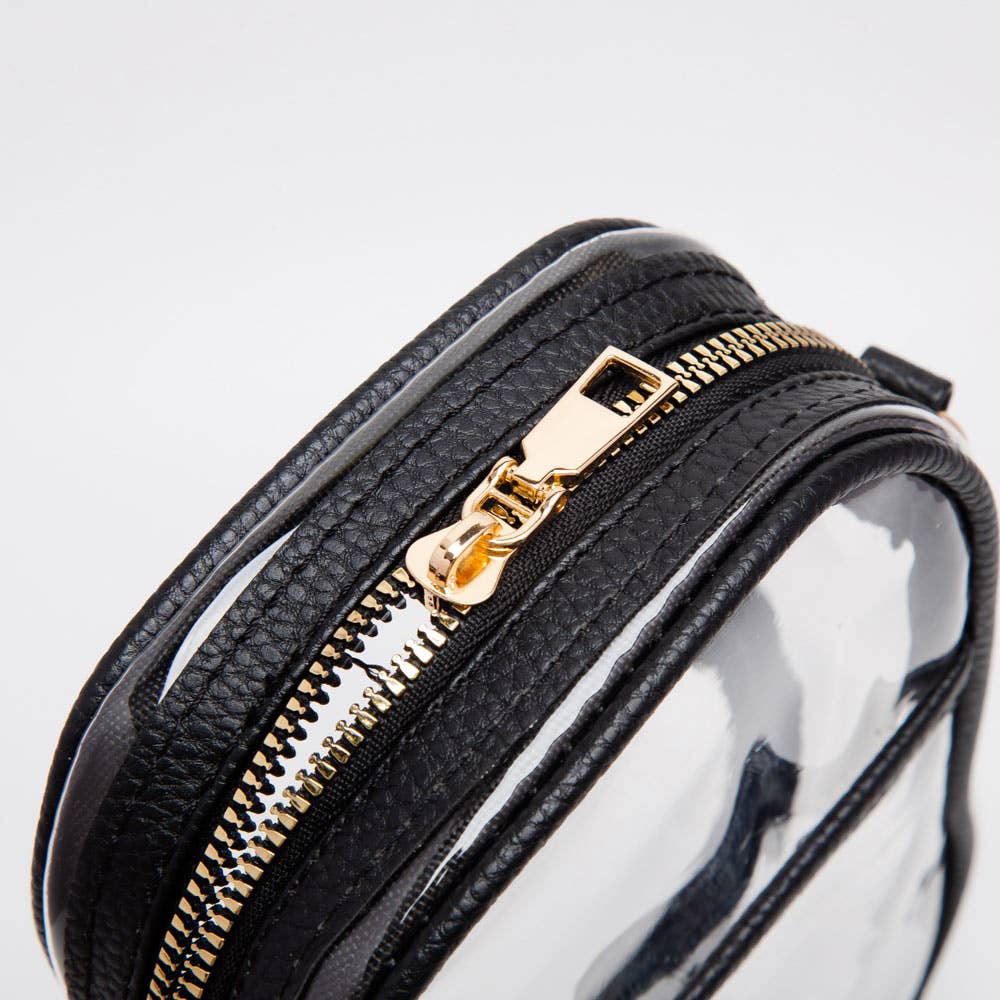 Clear Transparent Rectangle Crossbody Bag: Red