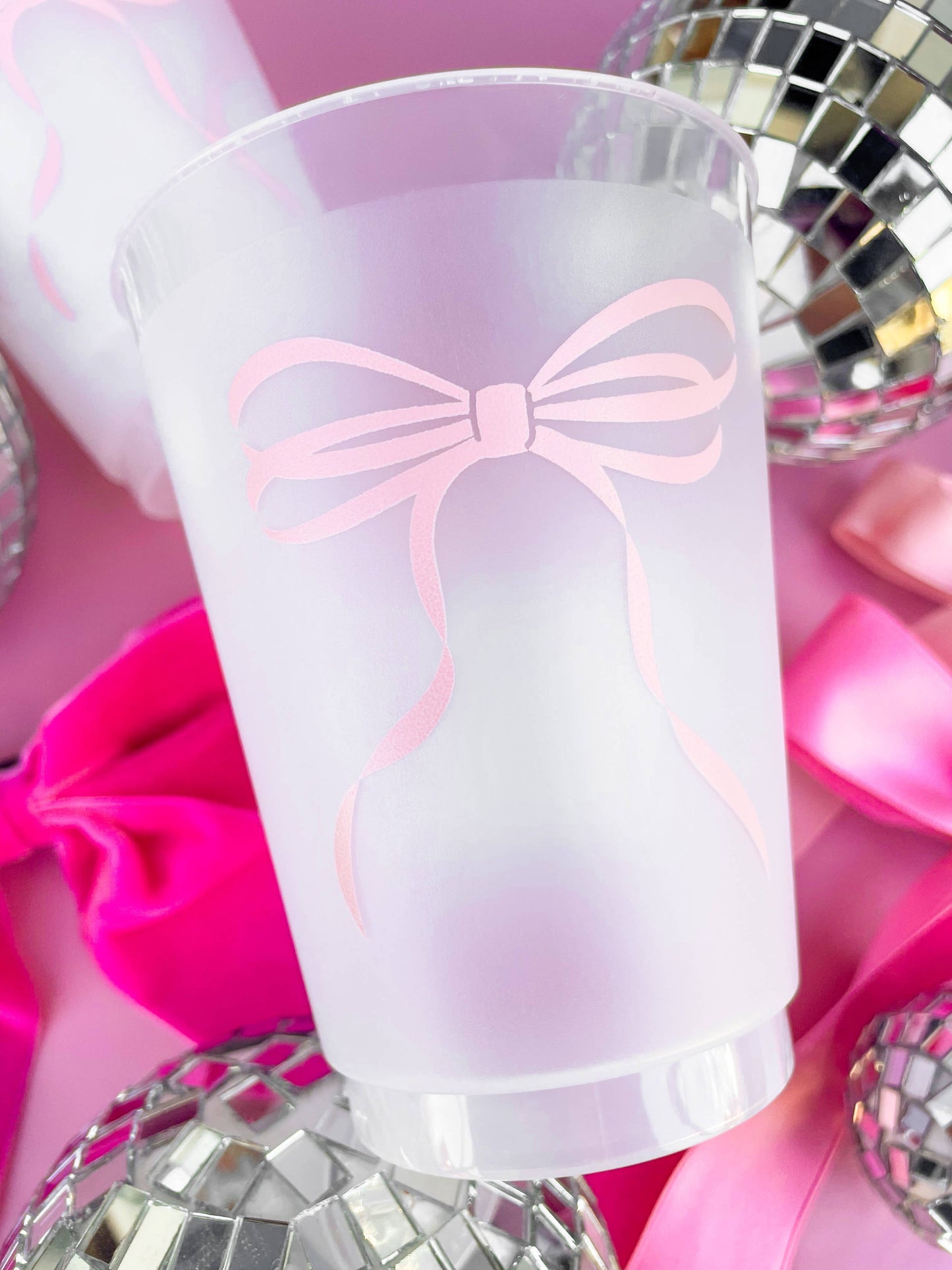 Rock Paper Scissors - Pink Bow Frosted Cups