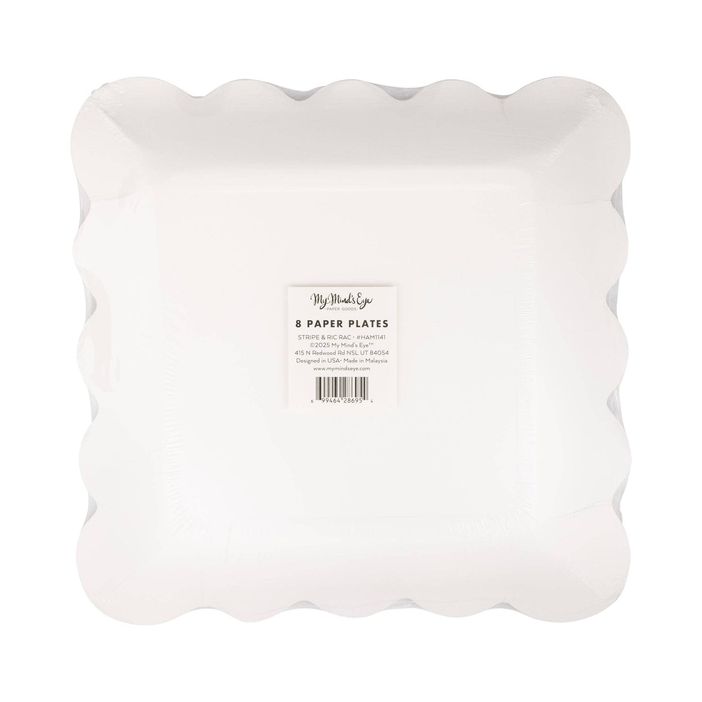 My Mind’s Eye - HAM1141 - Hamptons Stripes 9" Ric Rac Trim Paper Plate