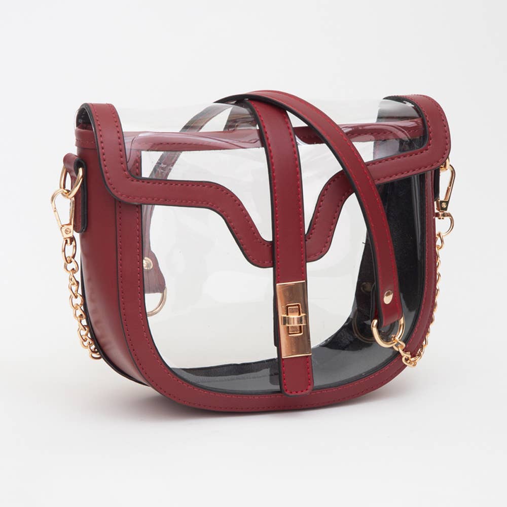 Clear Transparent Saddle Bag: Blue
