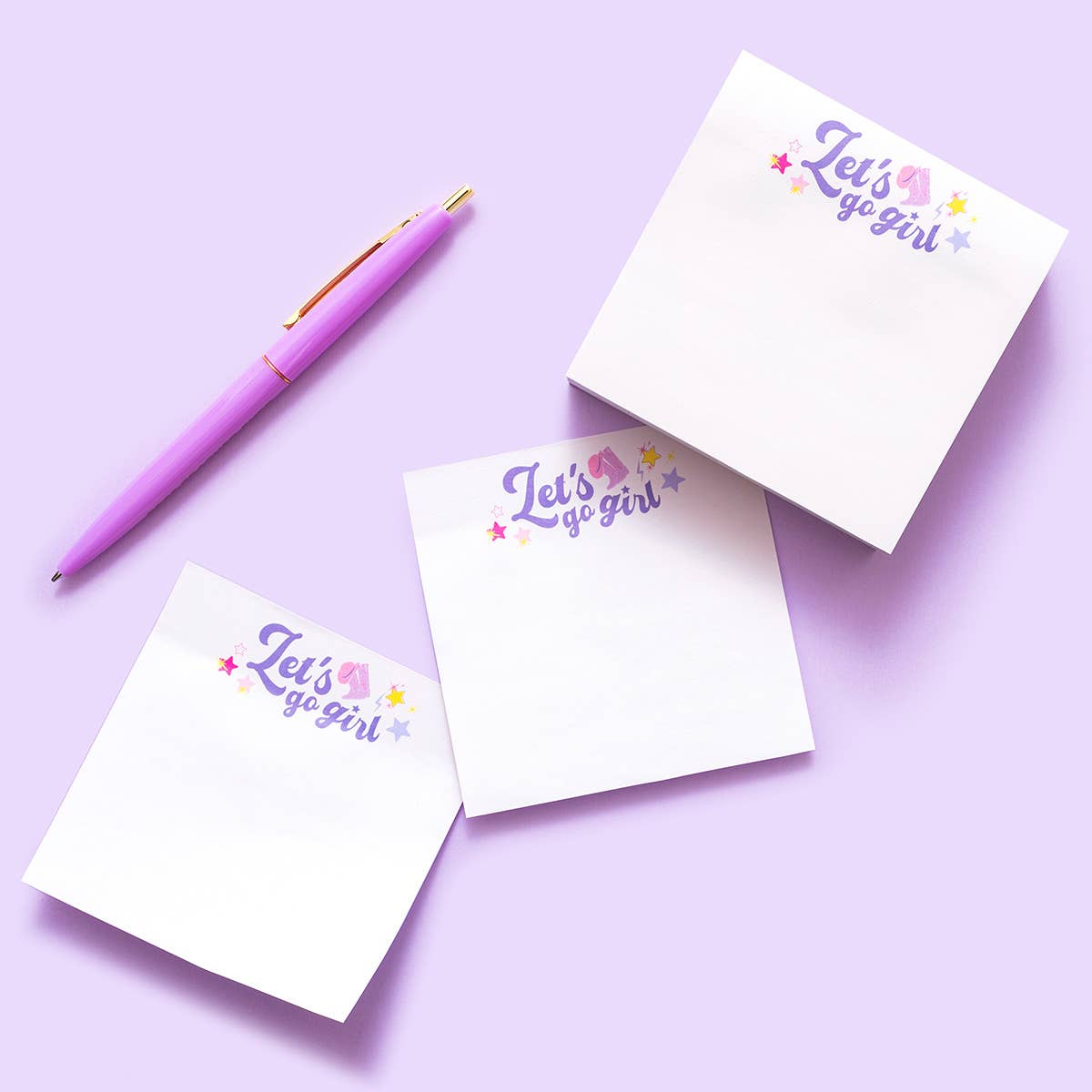 Taylor Elliott Designs - Sticky Notes Pad - Let's Go Girl