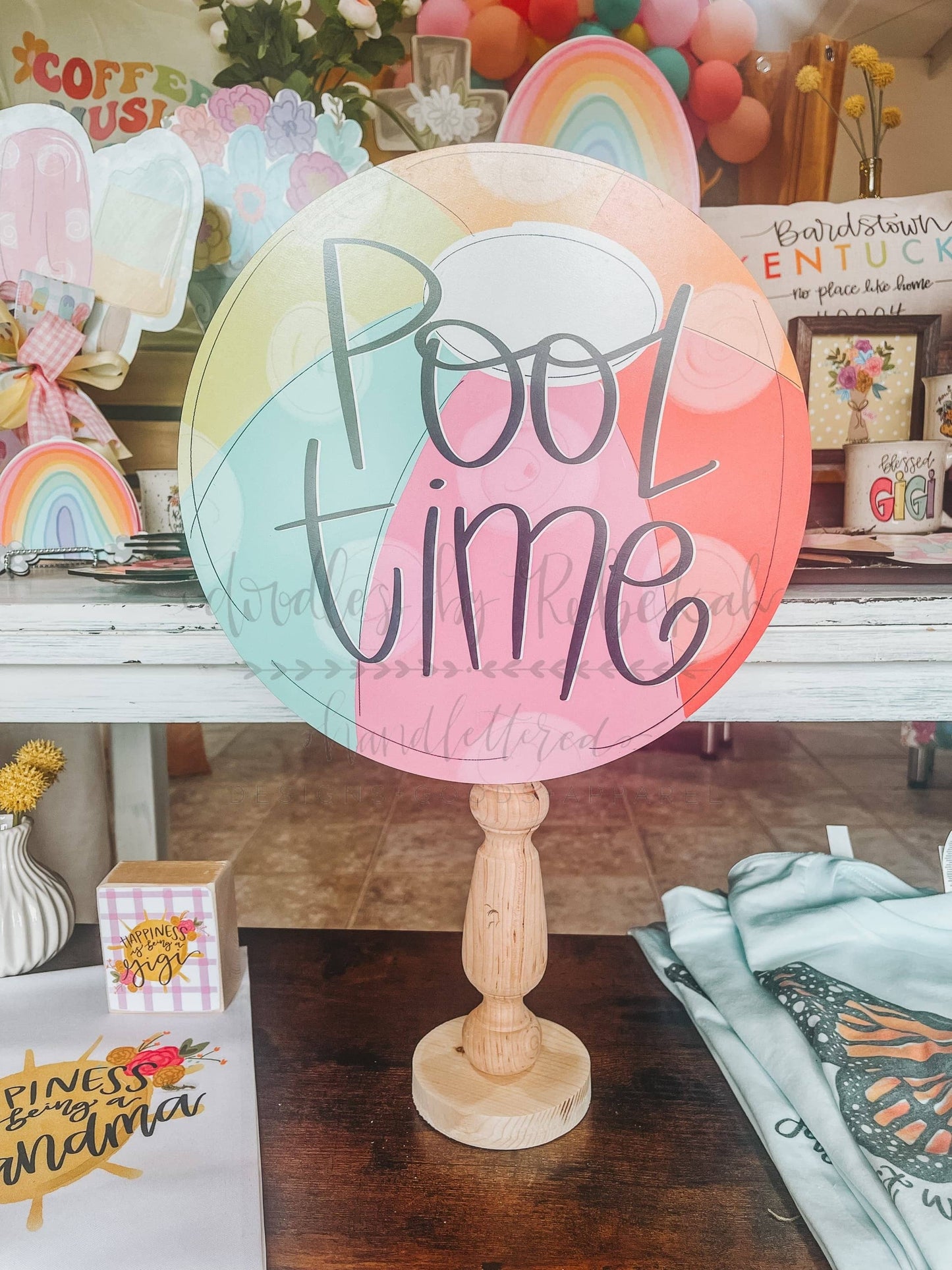 Doodles By Rebekah - Pool Time Doorhanger/Topper/Attachment: 8-inch Large Attachment
