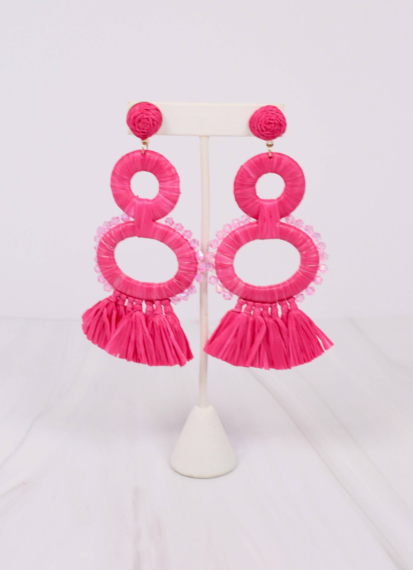 Caroline Hill - Cabana Drop Earring HOT PINK