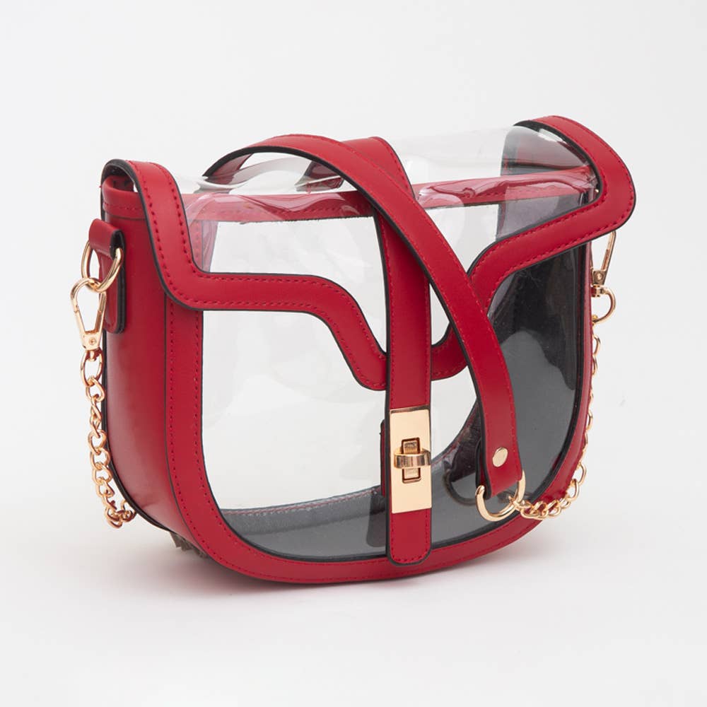 Clear Transparent Saddle Bag: Blue
