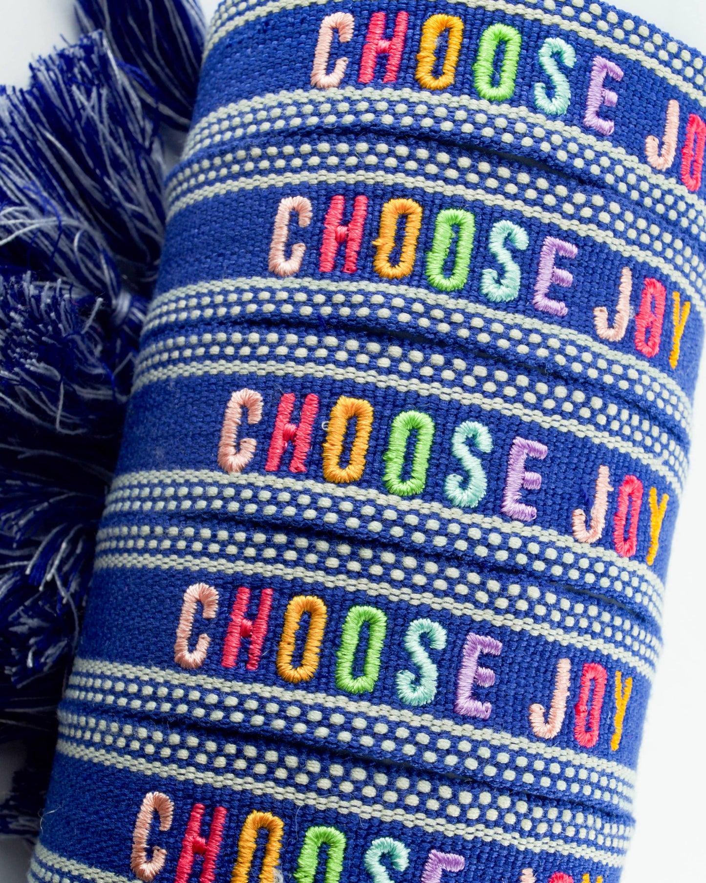Cleary Lane - Colorful Embroidered Bracelets: Hot Pink | Be Kind