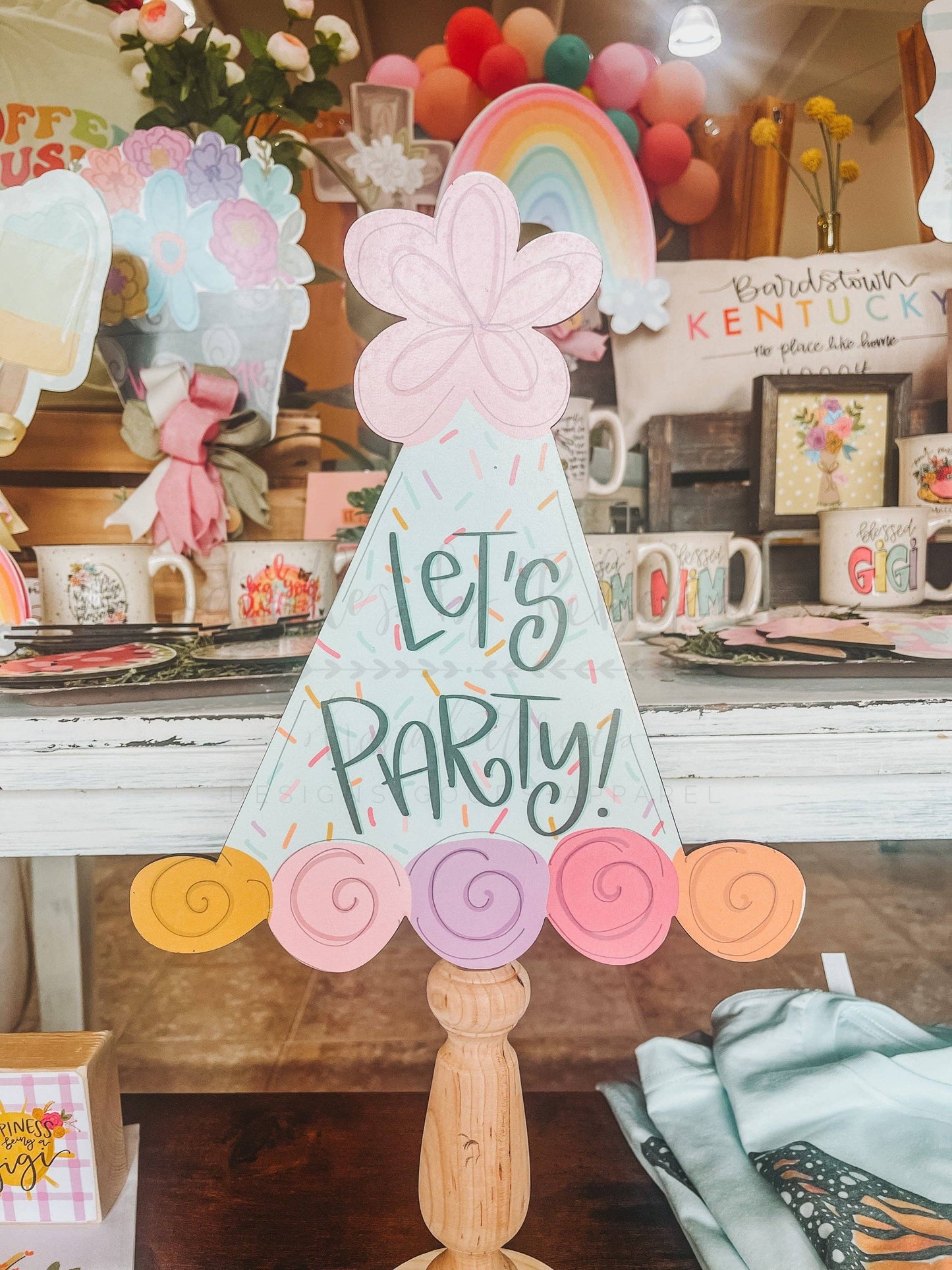 Doodles By Rebekah - Let's Party Doorhanger/Topper/Attachment: 8-inch Large Attachment