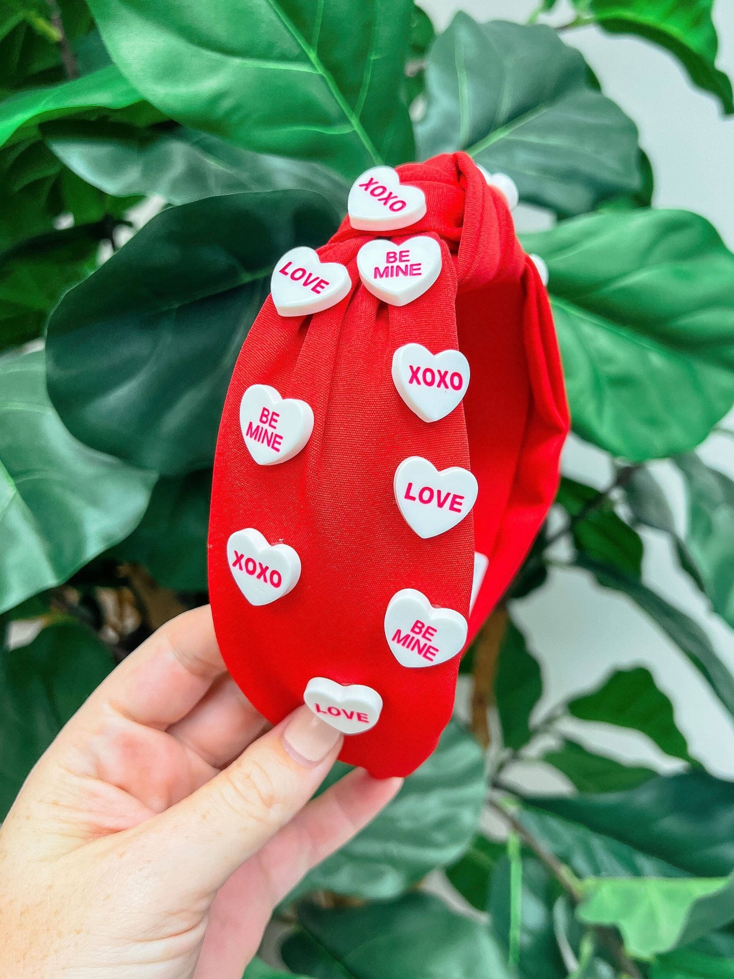 Prep Obsessed Wholesale - Conversation Heart Headbands: Pink/Red Hearts