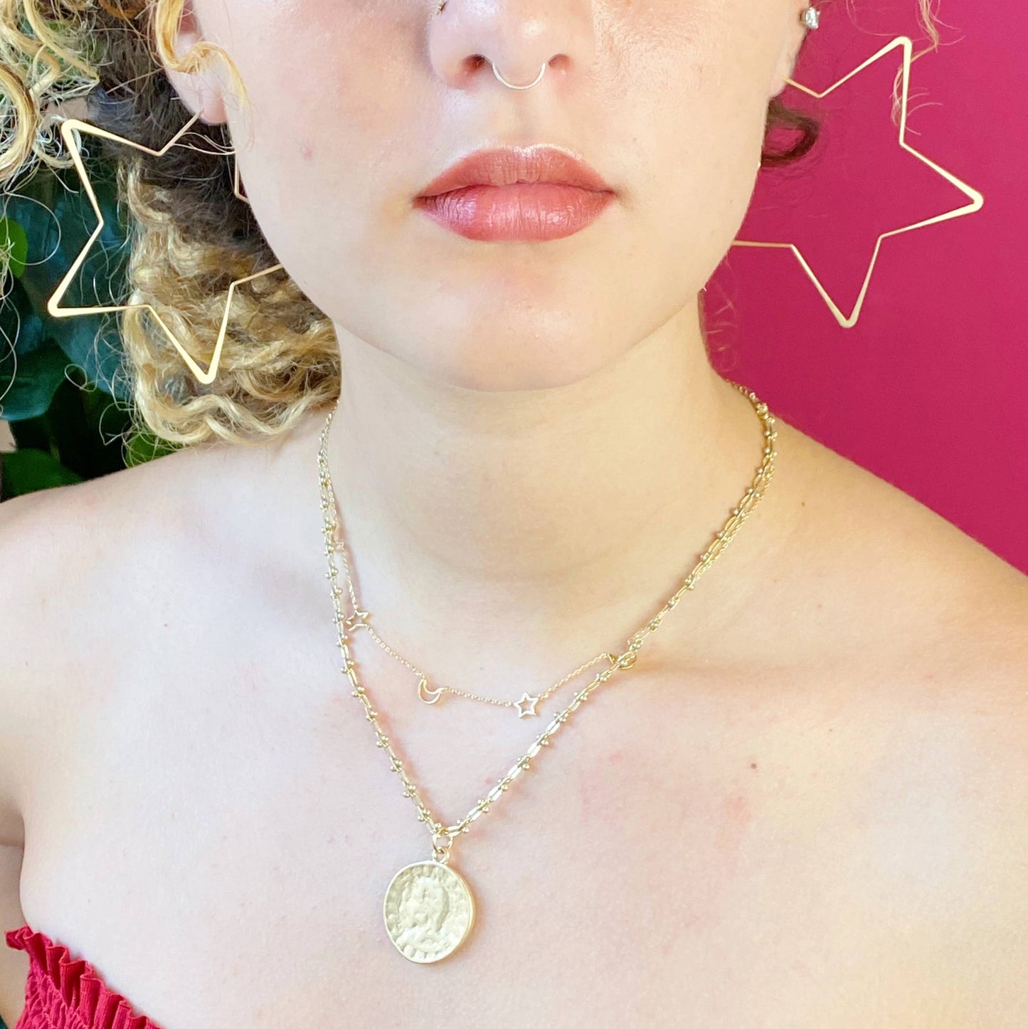 Ellison+Young - Twinkling Star Hoop Earrings