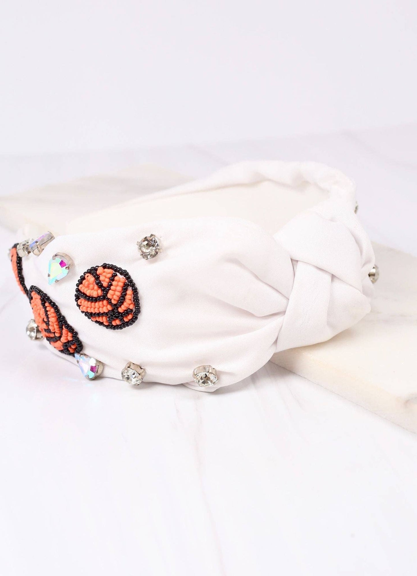 Caroline Hill - Basketball Beaded Headband WHITE: Default