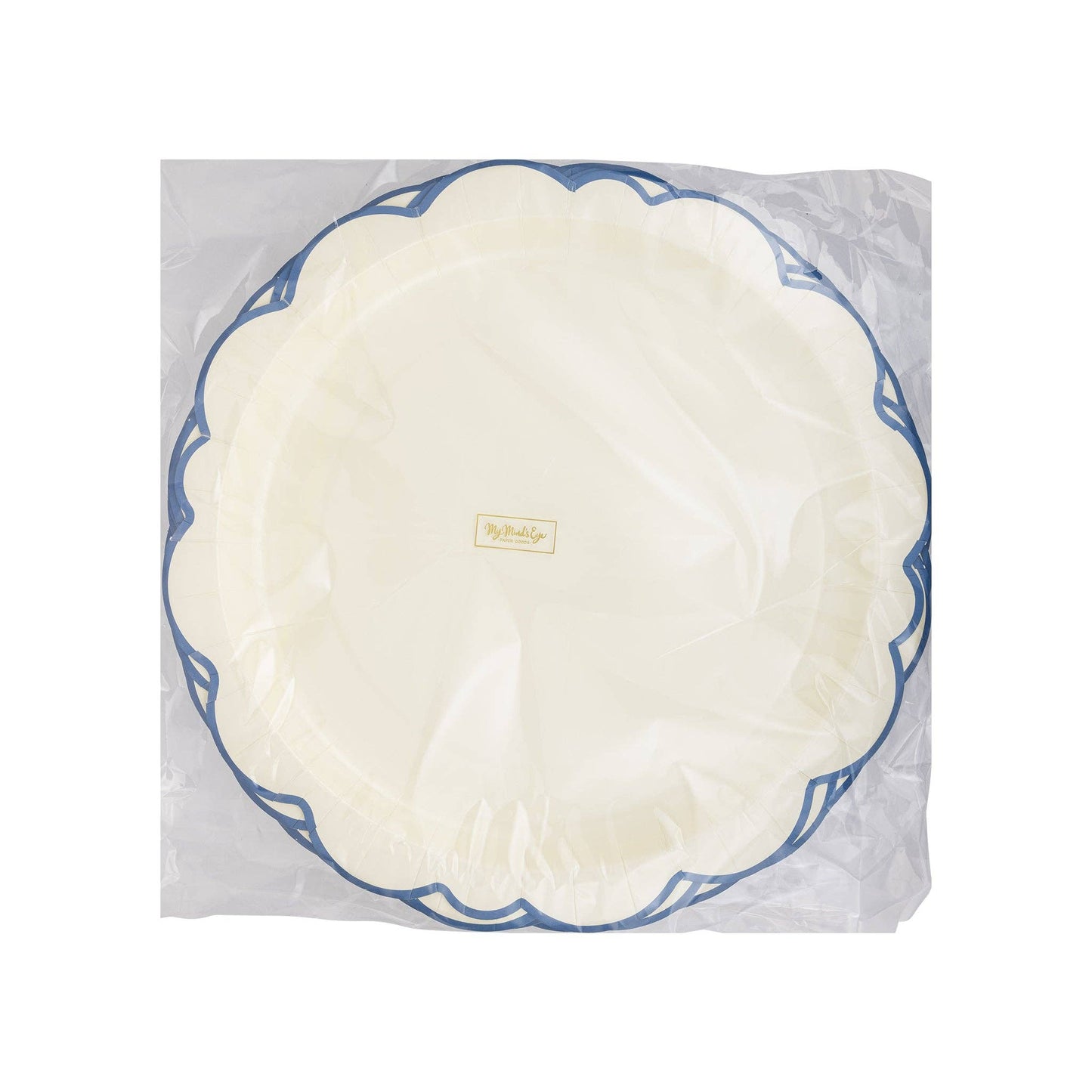 My Mind’s Eye - PEM1042 - Pembroke Cream with Blue Edge 12" Paper Plate