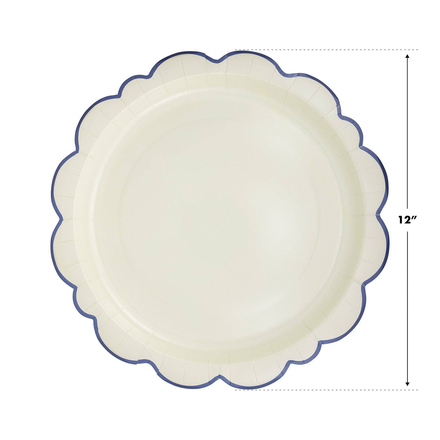 My Mind’s Eye - PEM1042 - Pembroke Cream with Blue Edge 12" Paper Plate