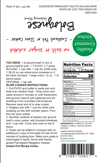 Healthy Gourmet Kitchen - Bolognese Meal Starter Spice Mix