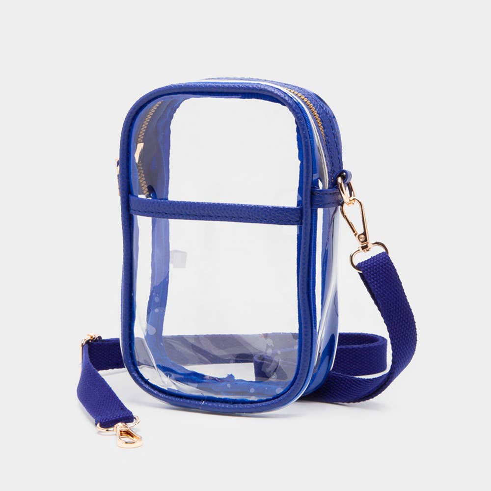 Clear Transparent Rectangle Crossbody Bag: Red