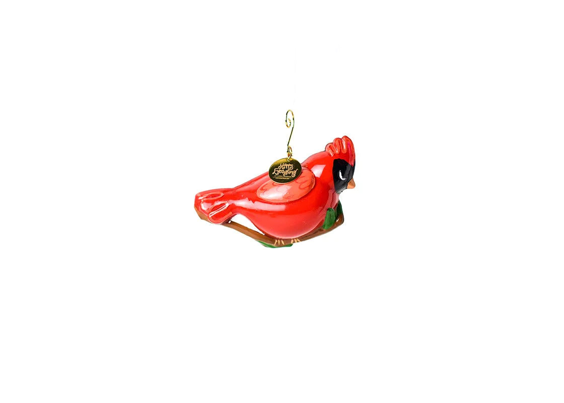 Cardinal Shaped Glass Ornament