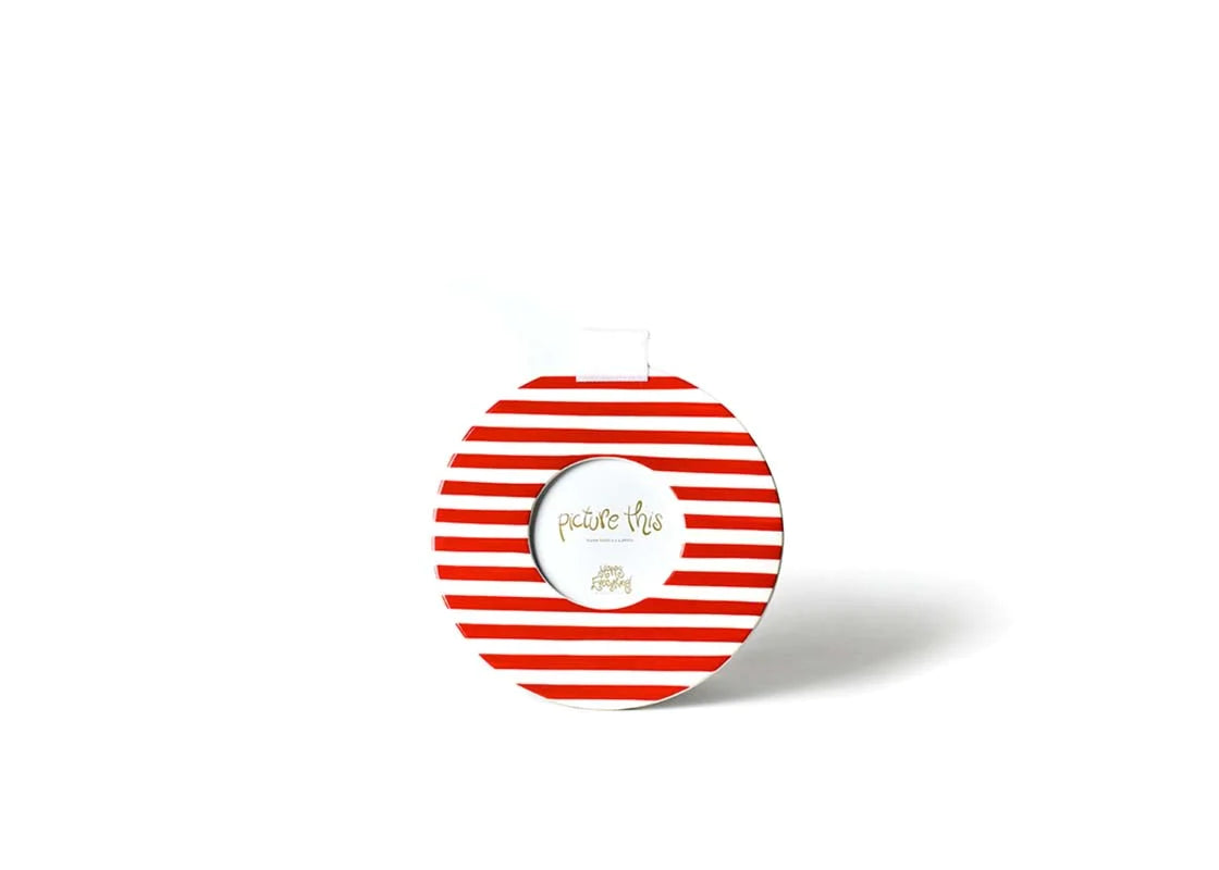 Happy Everything Striped Round Frame