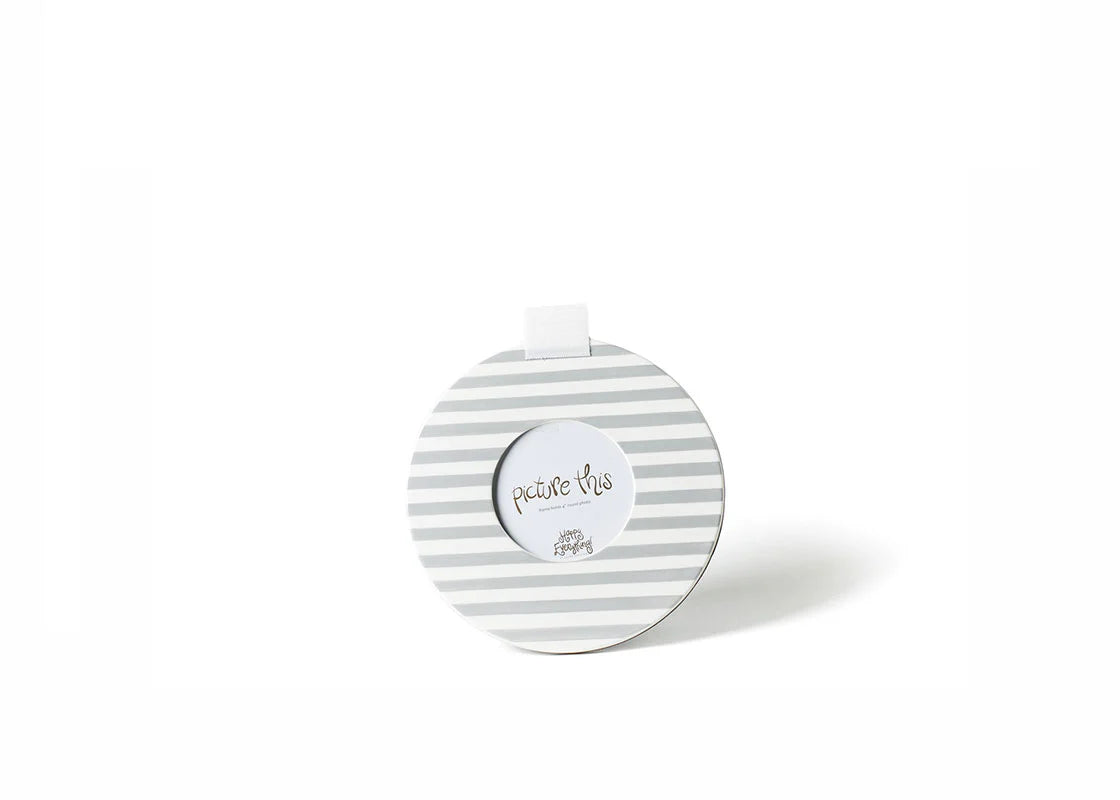 Happy Everything Striped Round Frame