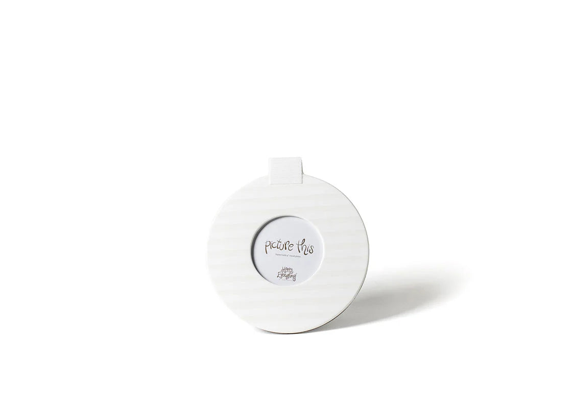 Happy Everything Striped Round Frame