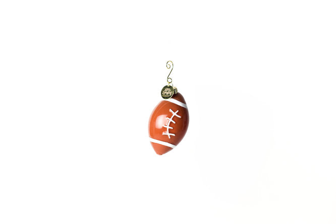 Football Shaped Glass Ornament