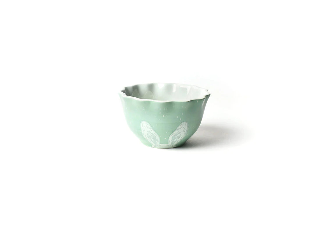Sage Speckled Rabbit Ears Ruffle Appetizer Bowl