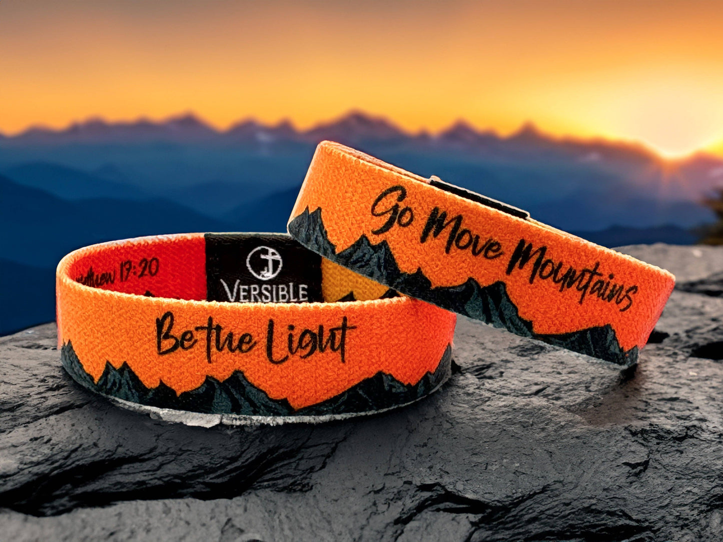 Versible - Sunrise / Matthew 5:16 & Matthew 17:20 Wristband: Medium