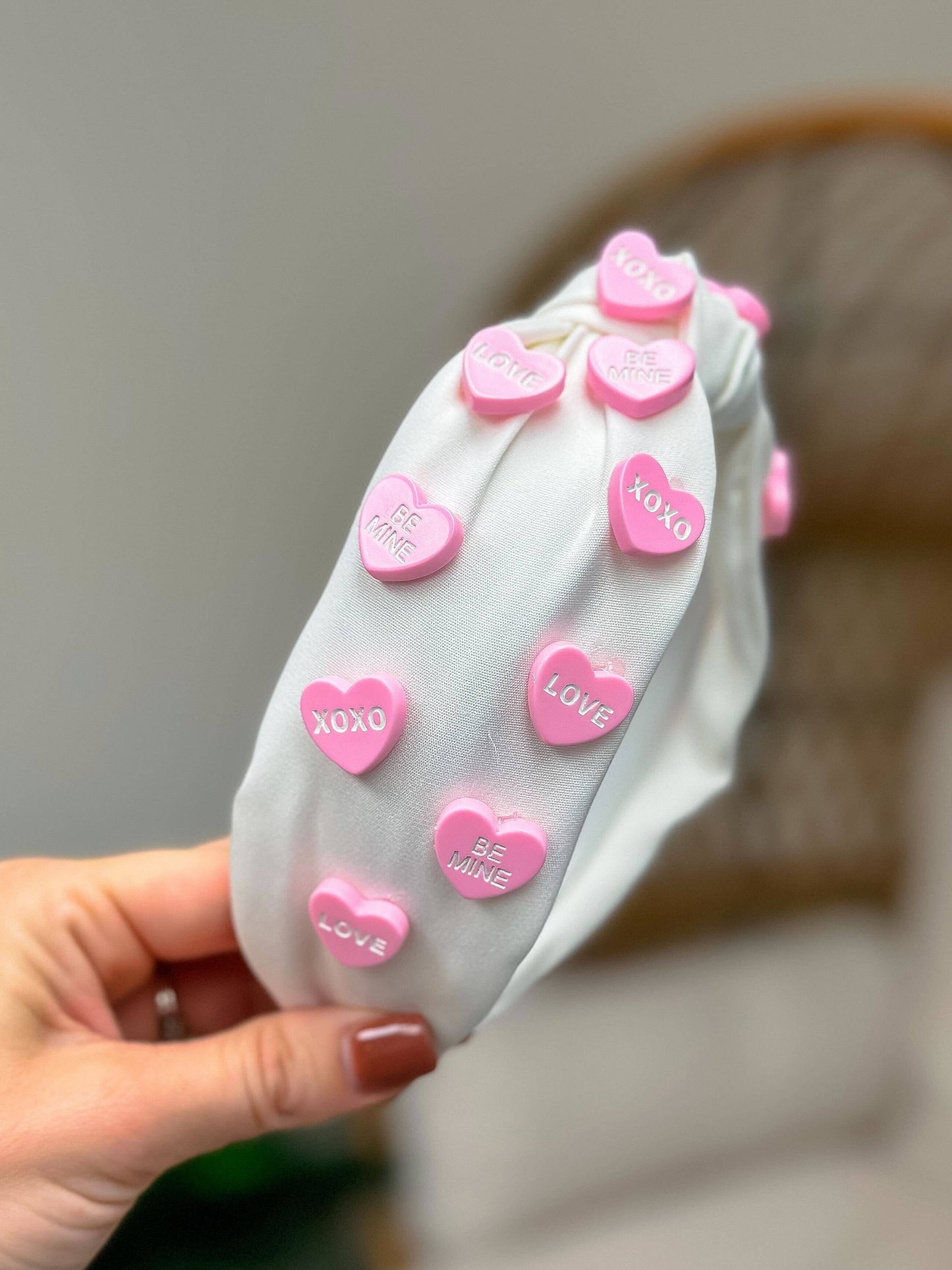 Prep Obsessed Wholesale - Conversation Heart Headbands: Pink/Red Hearts