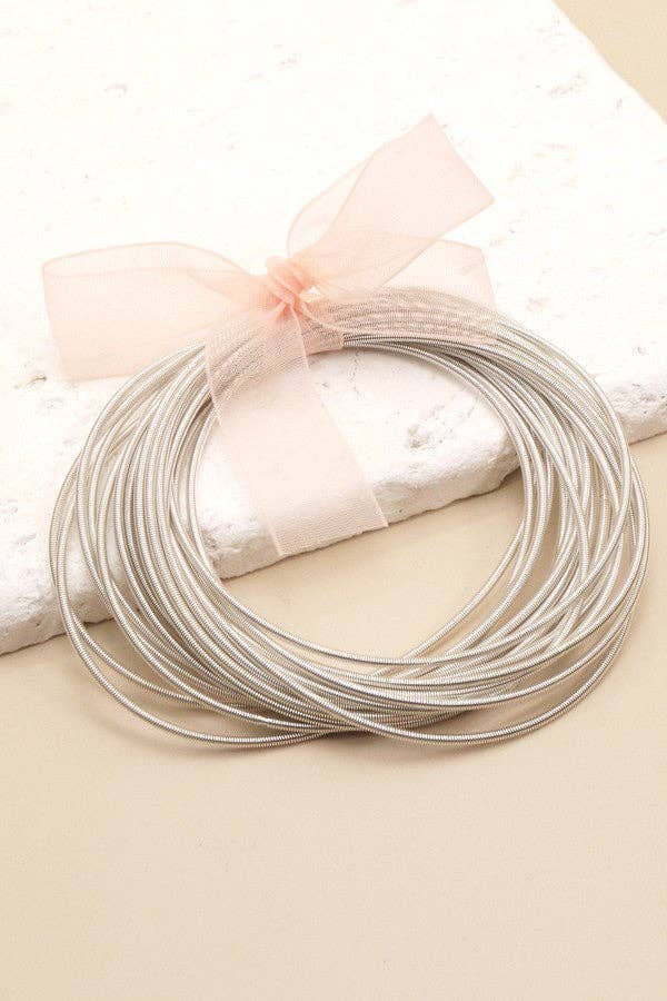 JOSSLYN by wall to wall - Guitar String Bracelets -20pcs set | 40B100: ROSE GOLD