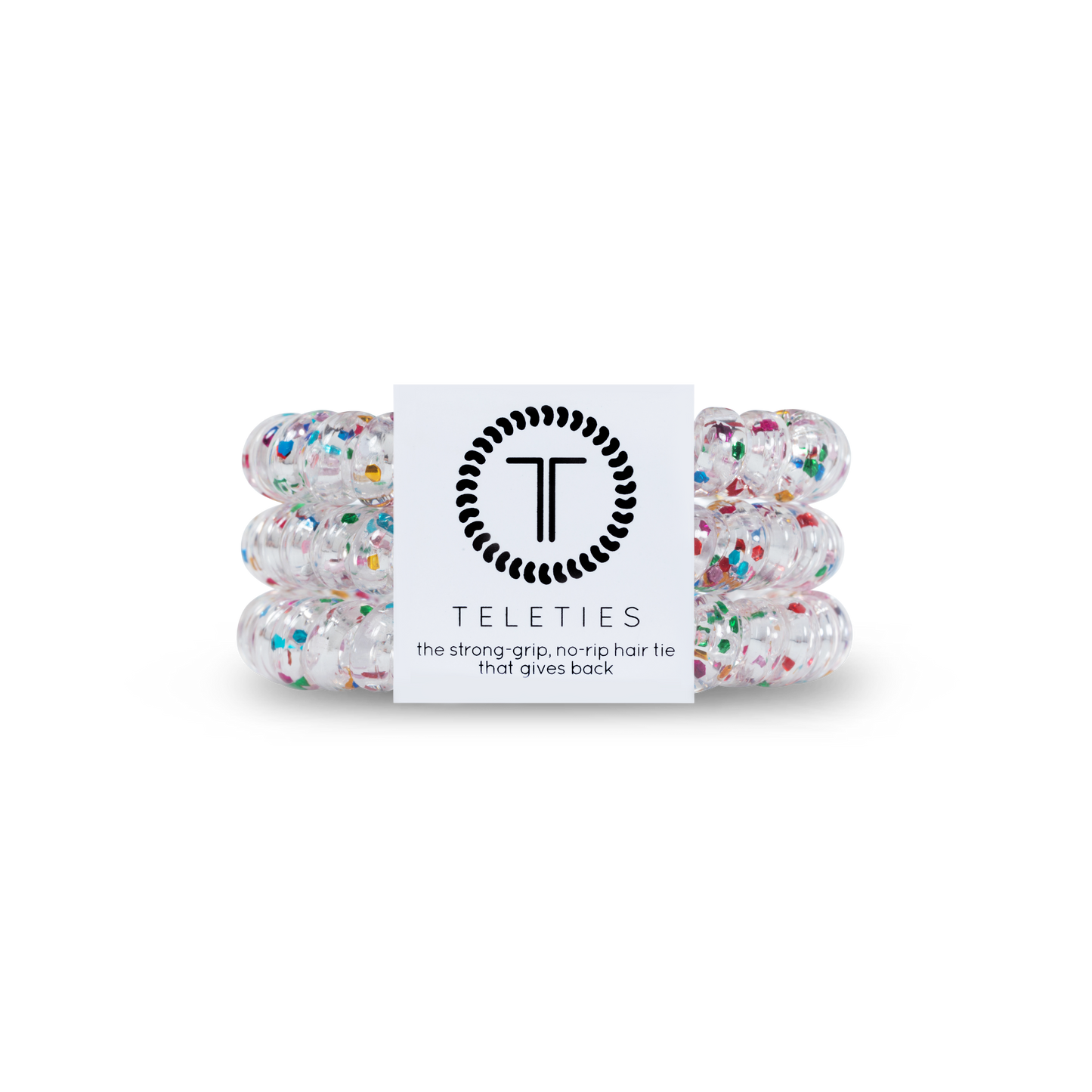 TELETIES - Spiral Hair Coils | Small | Party People Hair Ties