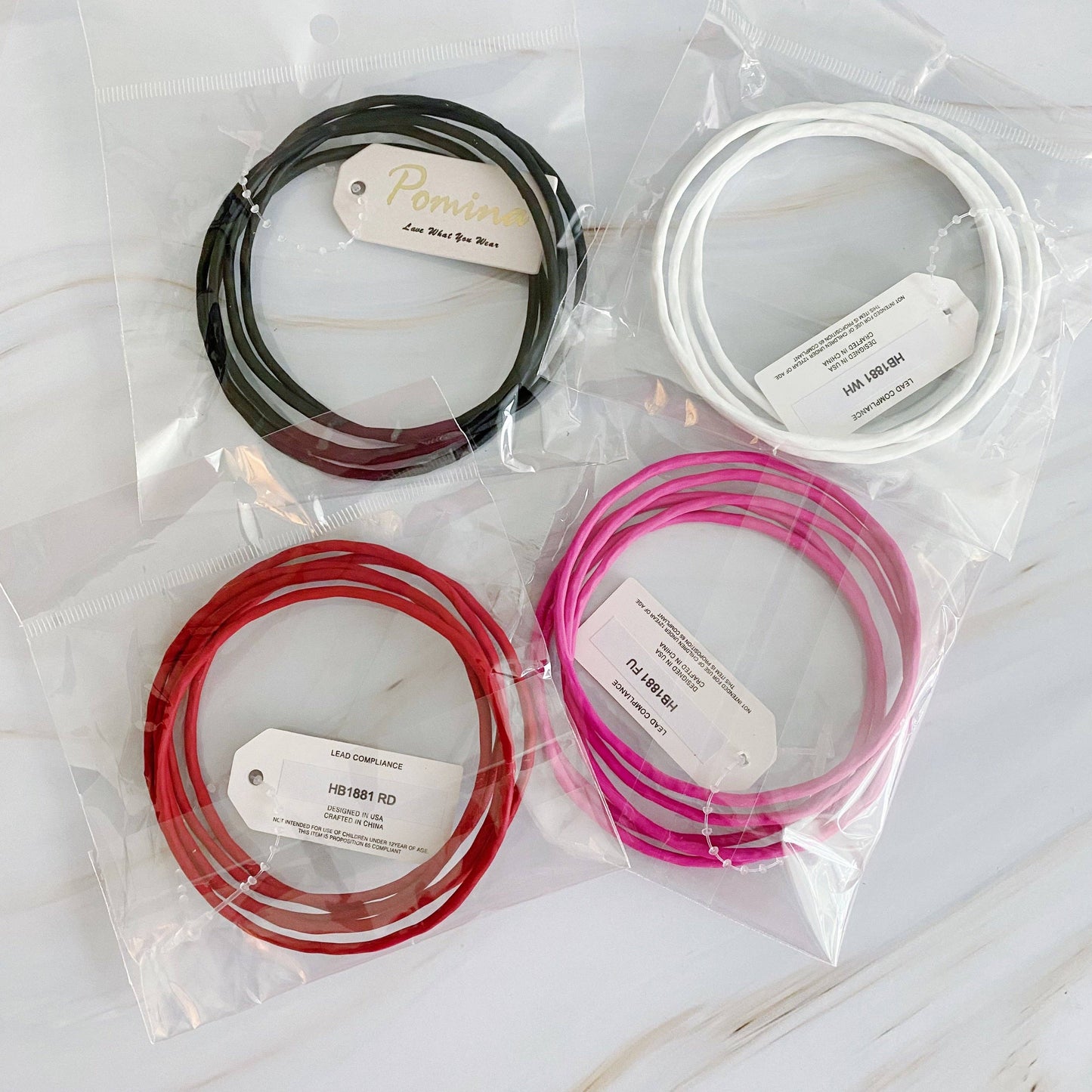 Ellison+Young - Color Of Your Game Slim Bangle Set Of 5: Red
